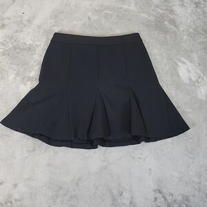 Banana Republic Skirt Womens 10‎ Black Flared Pleated Lined Preppy Casual